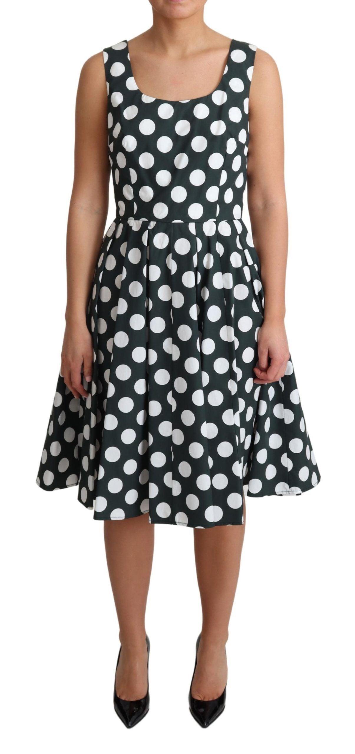 Dolce & Gabbana Chic Polka Dot A-line Sleeveless Dress - Arichezz.store