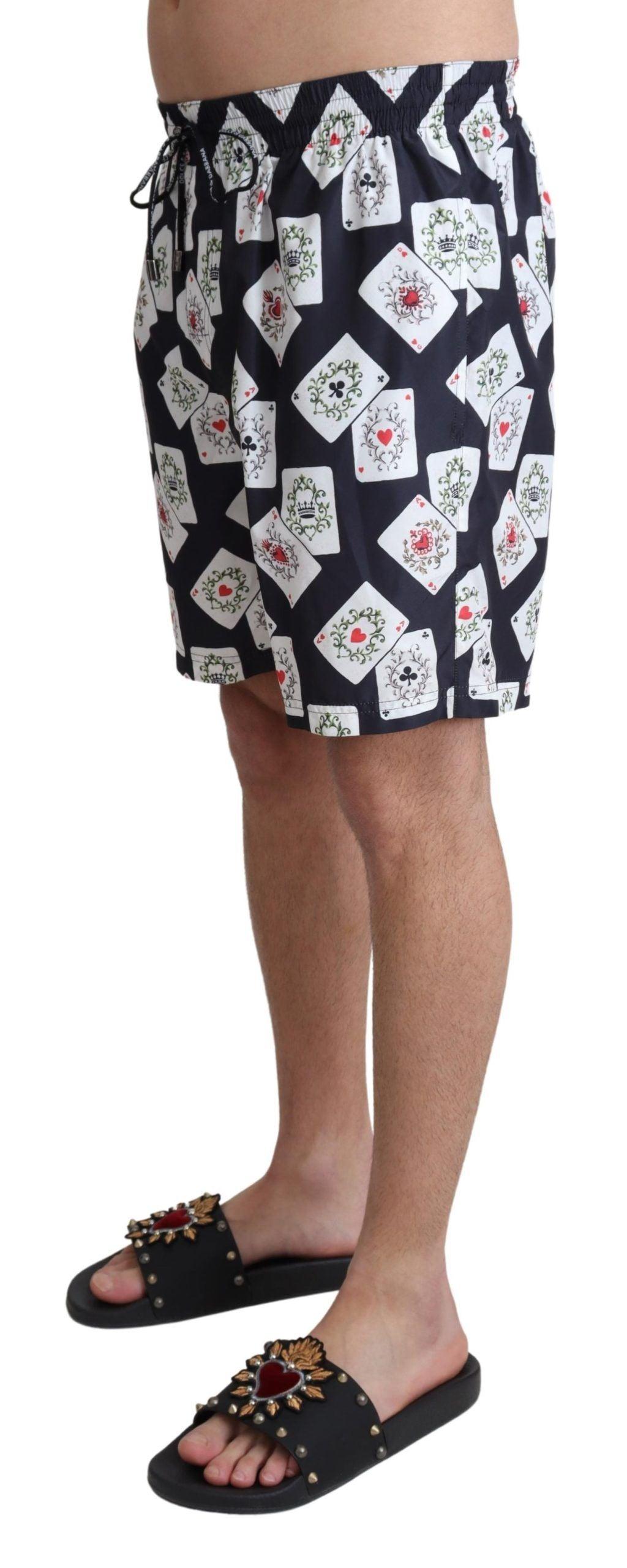 Dolce & Gabbana Multicolor Card Deck Printed Swim Trunks - Arichezz.store