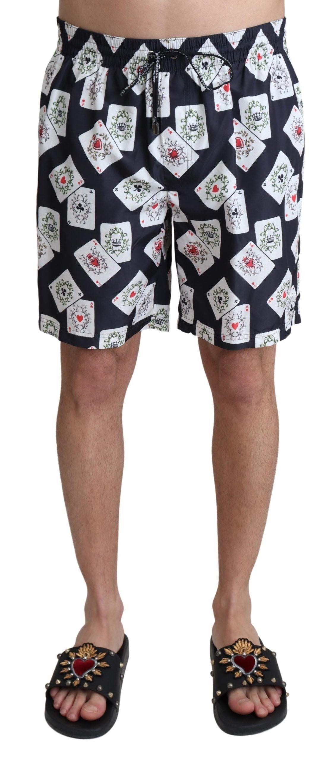 Dolce & Gabbana Multicolor Card Deck Printed Swim Trunks - Arichezz.store