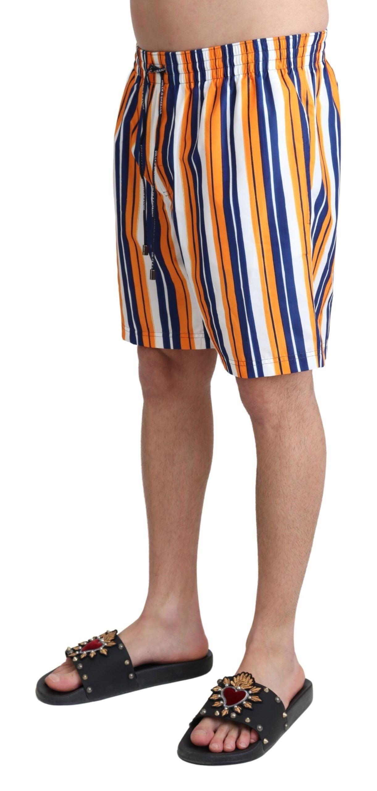 Dolce & Gabbana Multicolor Striped Swim Shorts Trunks - Arichezz.store