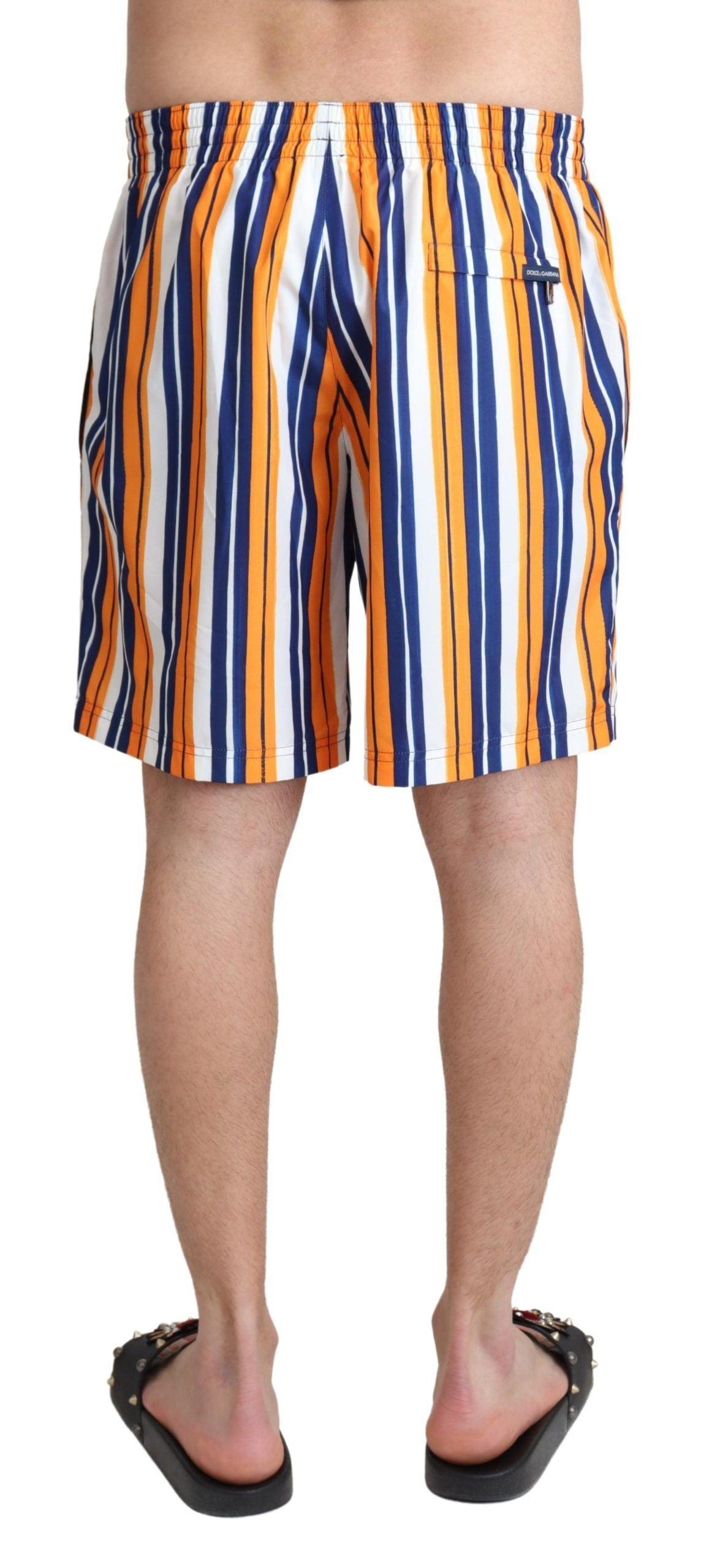 Dolce & Gabbana Multicolor Striped Swim Shorts Trunks - Arichezz.store