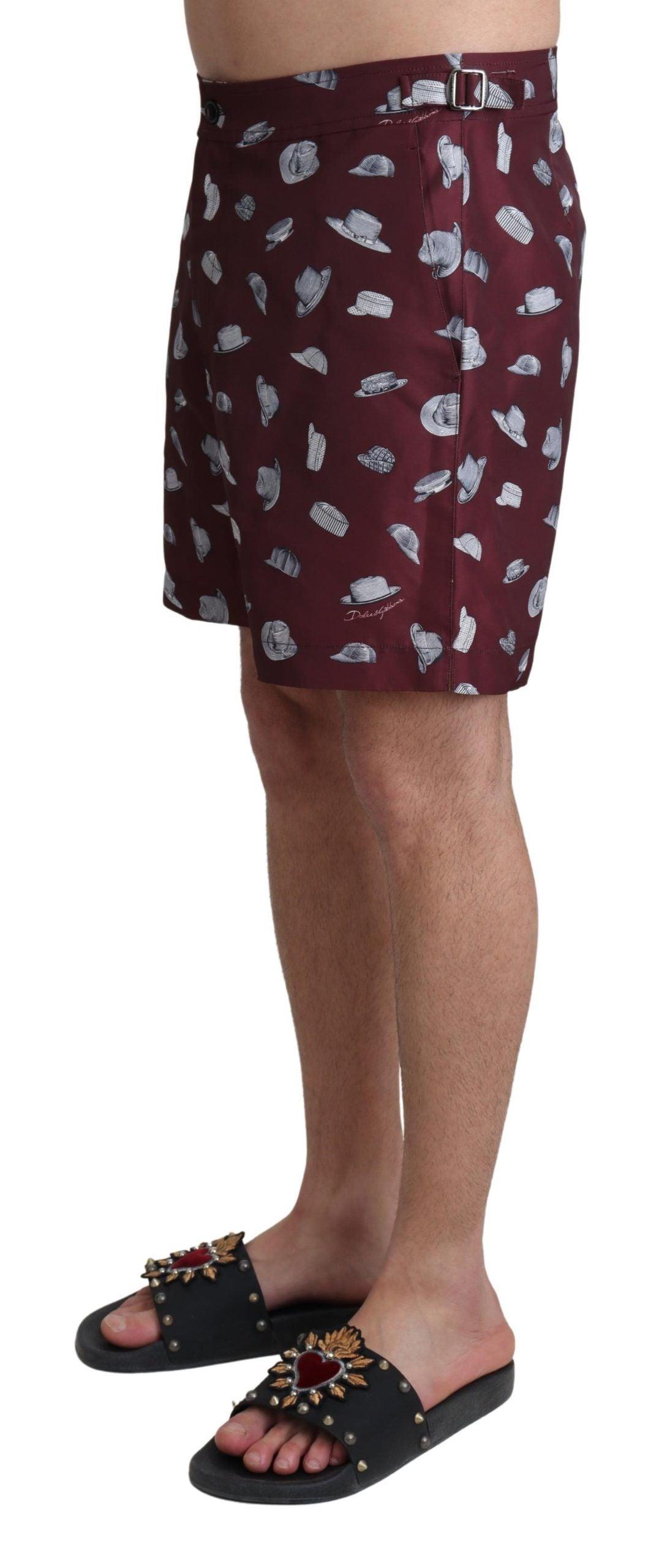 Dolce & Gabbana Elegant Maroon Swim Trunks - Arichezz.store