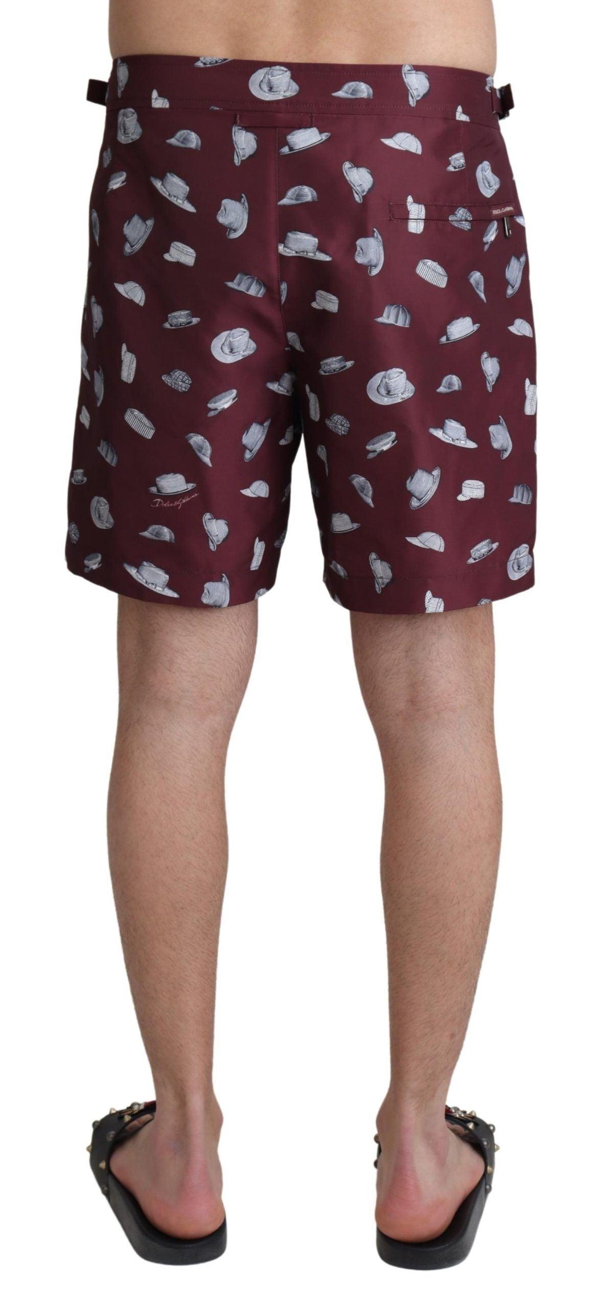 Dolce & Gabbana Elegant Maroon Swim Trunks - Arichezz.store