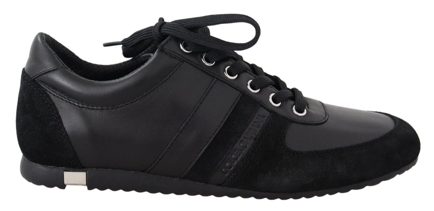 Dolce & Gabbana Elegant Black Leather Sport Sneakers - Arichezz.store