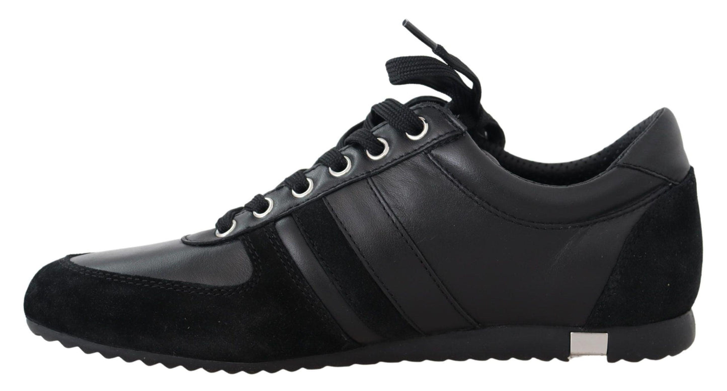 Dolce & Gabbana Elegant Black Leather Sport Sneakers - Arichezz.store