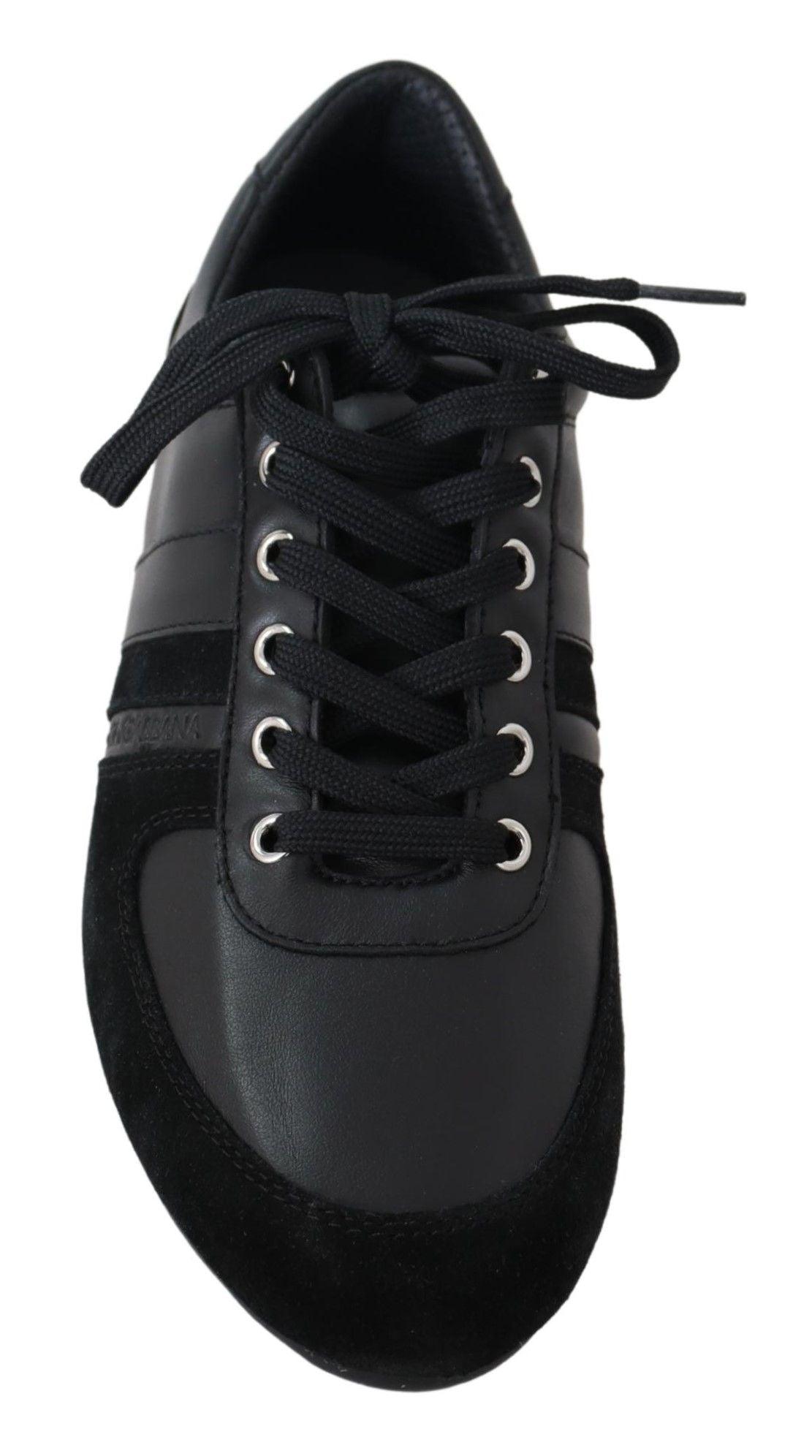 Dolce & Gabbana Elegant Black Leather Sport Sneakers - Arichezz.store