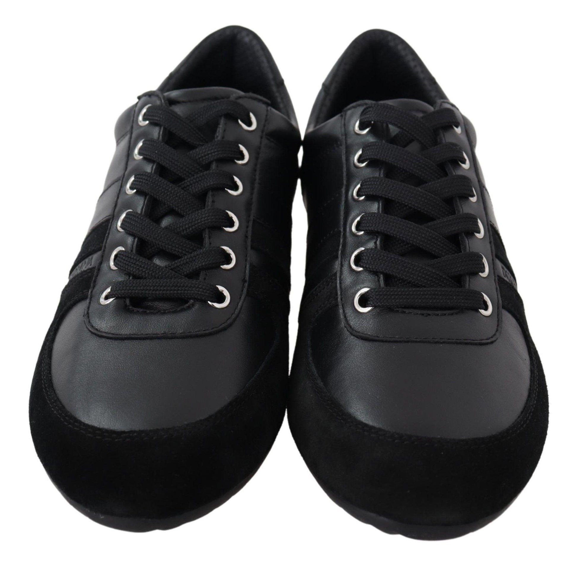 Dolce & Gabbana Elegant Black Leather Sport Sneakers - Arichezz.store