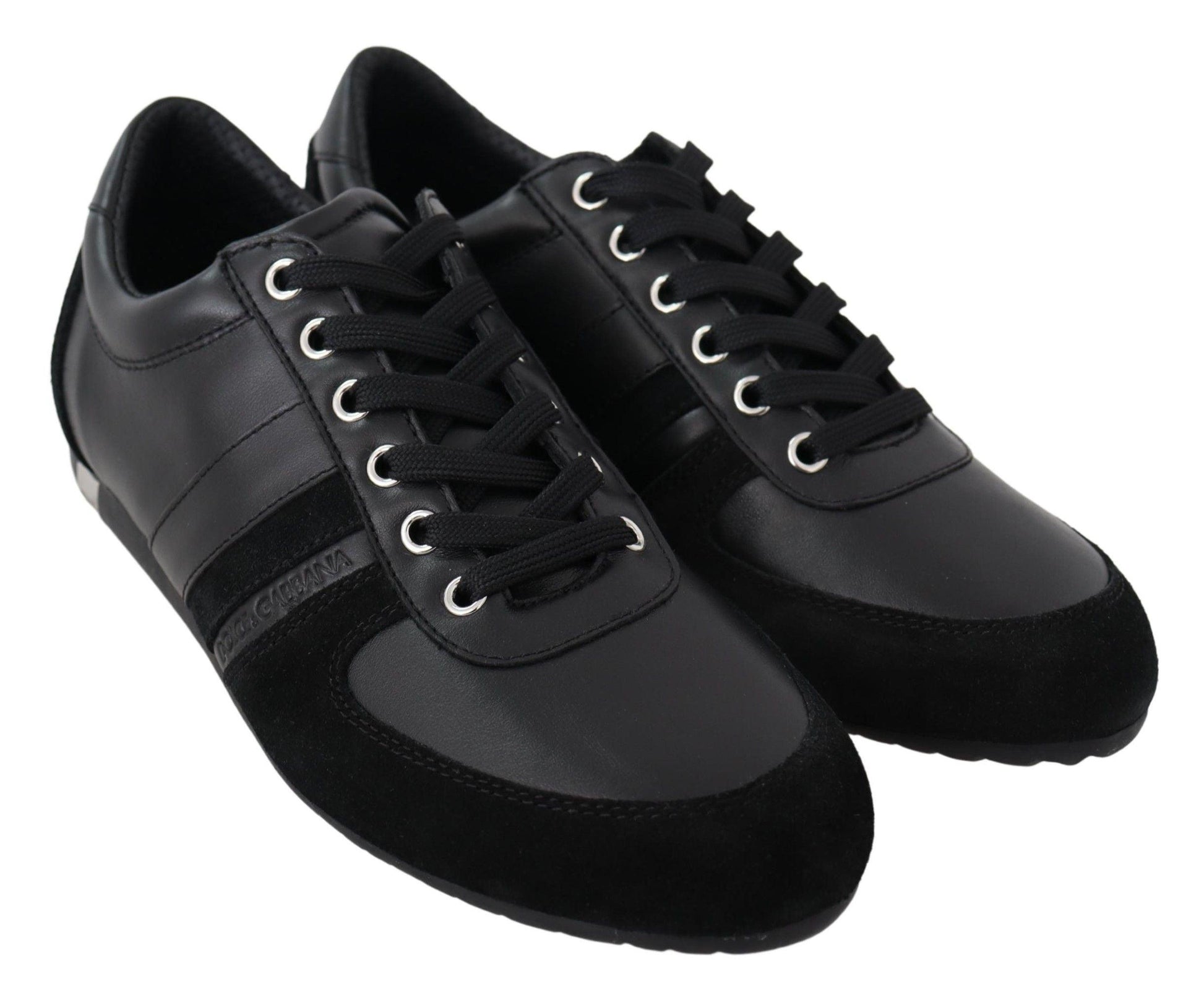 Dolce & Gabbana Elegant Black Leather Sport Sneakers - Arichezz.store