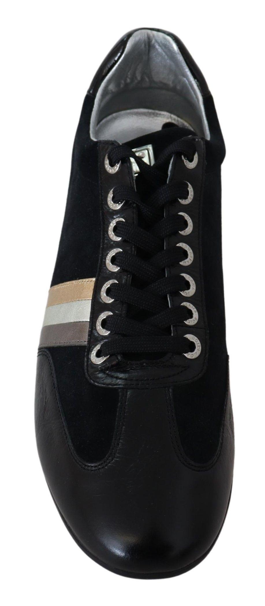 Dolce & Gabbana Elegant Black Leather Sport Sneakers - Arichezz.store