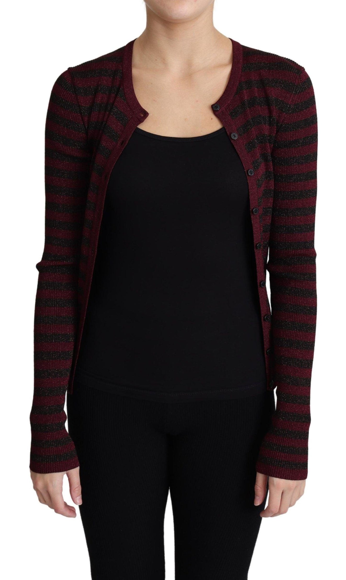 Dolce & Gabbana Elegant Striped Viscose Cardigan - Arichezz.store