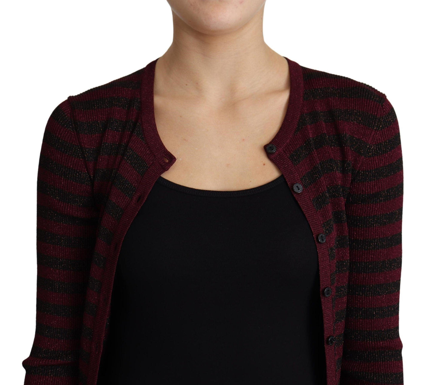 Dolce & Gabbana Elegant Striped Viscose Cardigan - Arichezz.store