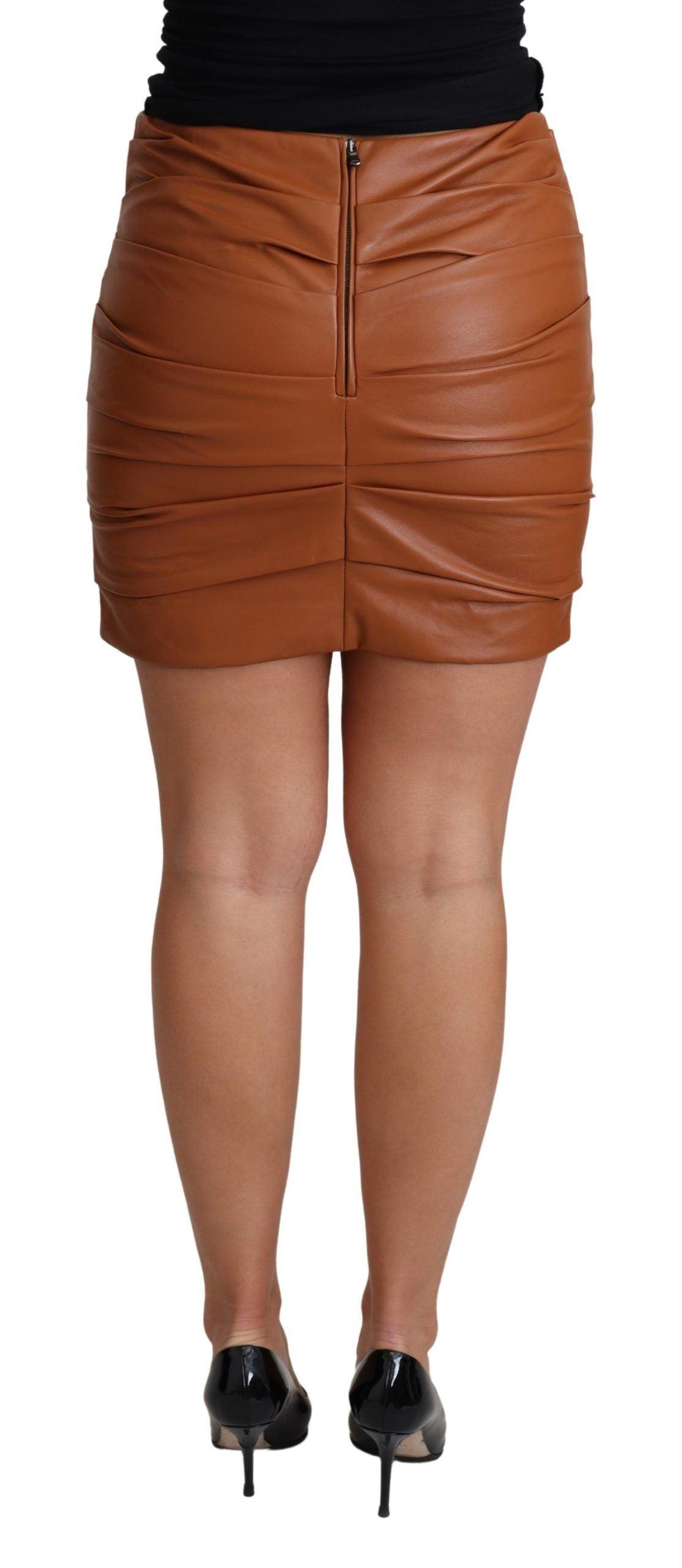 Dolce & Gabbana High Waist Chic Leather Skirt - Arichezz.store