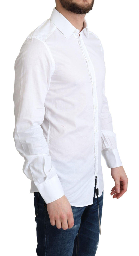 Dolce & Gabbana Elegant White Cotton Dress Shirt Slim Fit - Arichezz.store