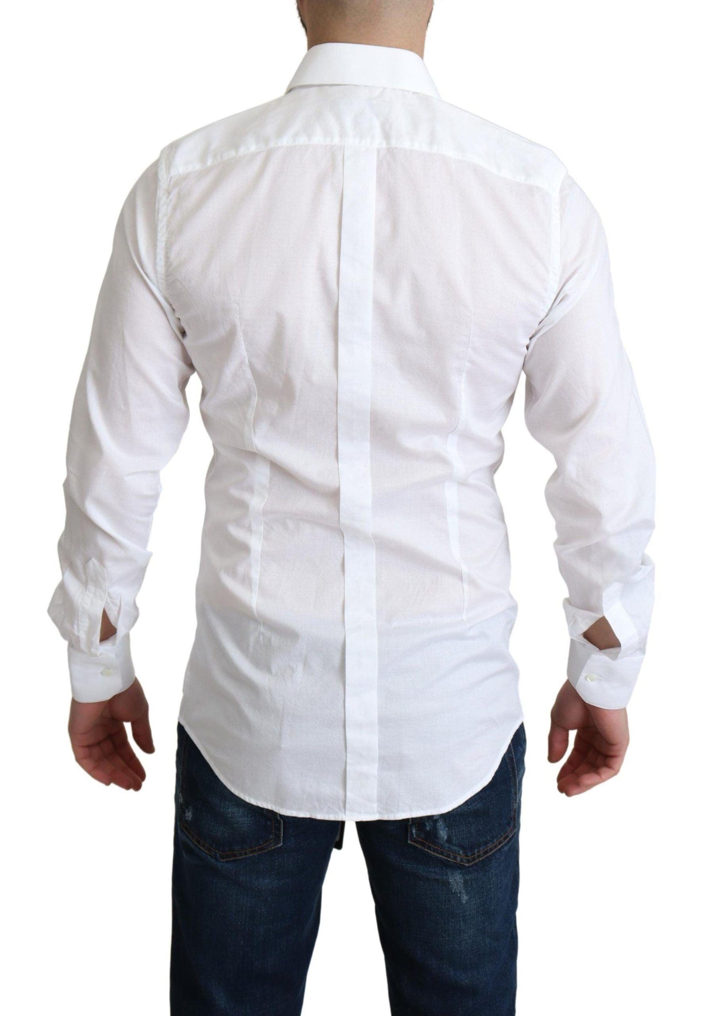 Dolce & Gabbana Elegant White Cotton Dress Shirt Slim Fit - Arichezz.store