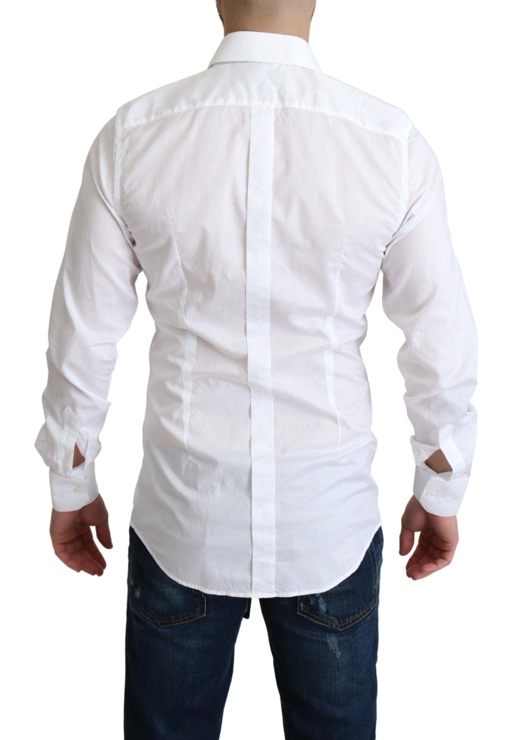 Dolce & Gabbana Elegant White Cotton Dress Shirt Slim Fit - Arichezz.store