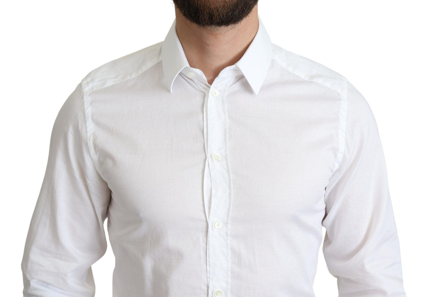 Dolce & Gabbana Elegant White Cotton Dress Shirt Slim Fit - Arichezz.store