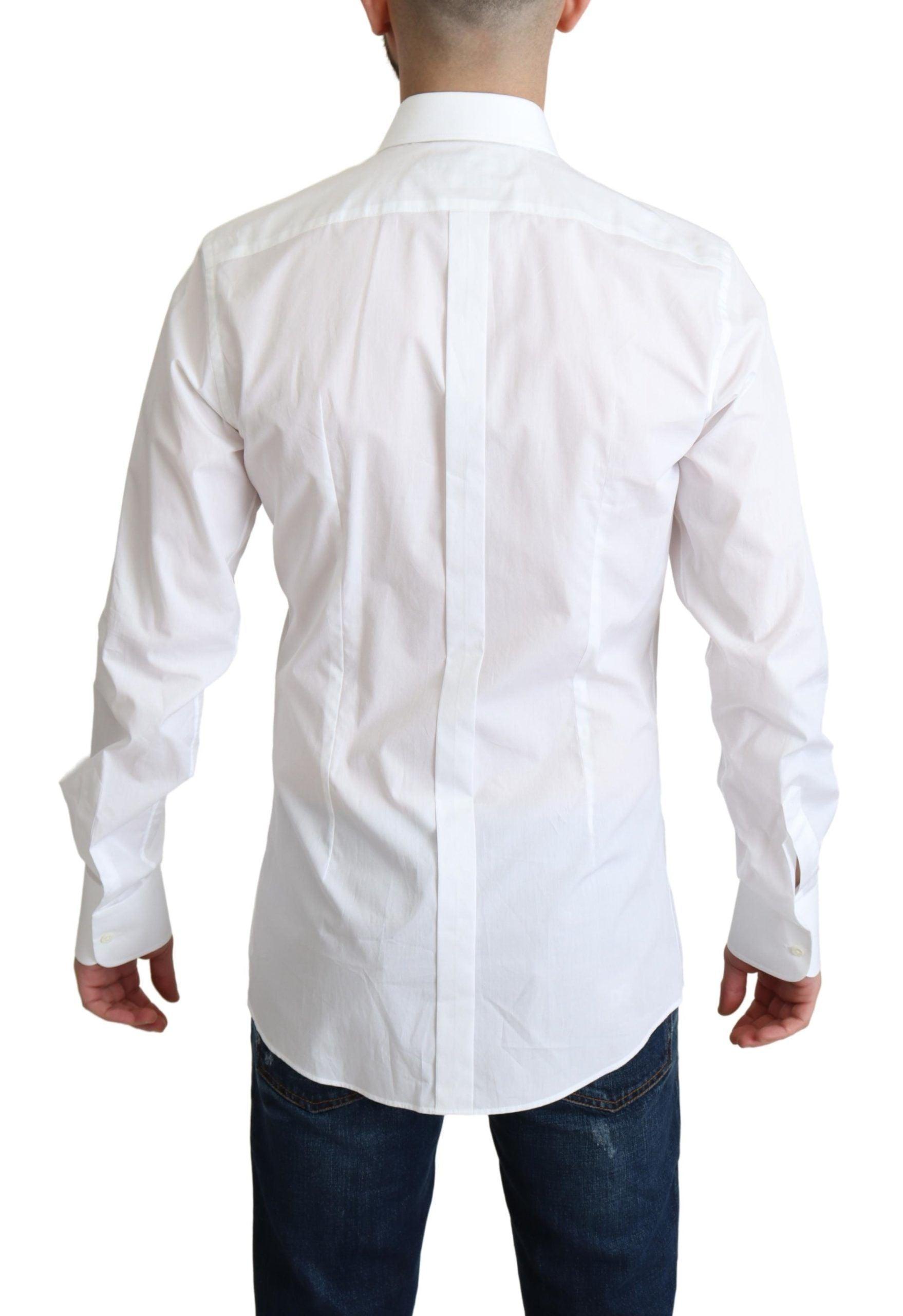 Dolce & Gabbana Elegant White Cotton Bib Dress Shirt - Arichezz.store