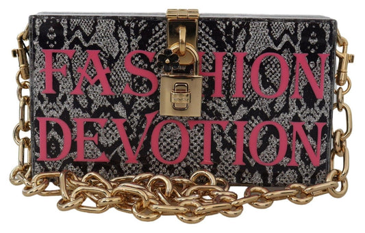 Dolce & Gabbana Gray Resin Dolce Box Clutch with Gold Details - Arichezz.store