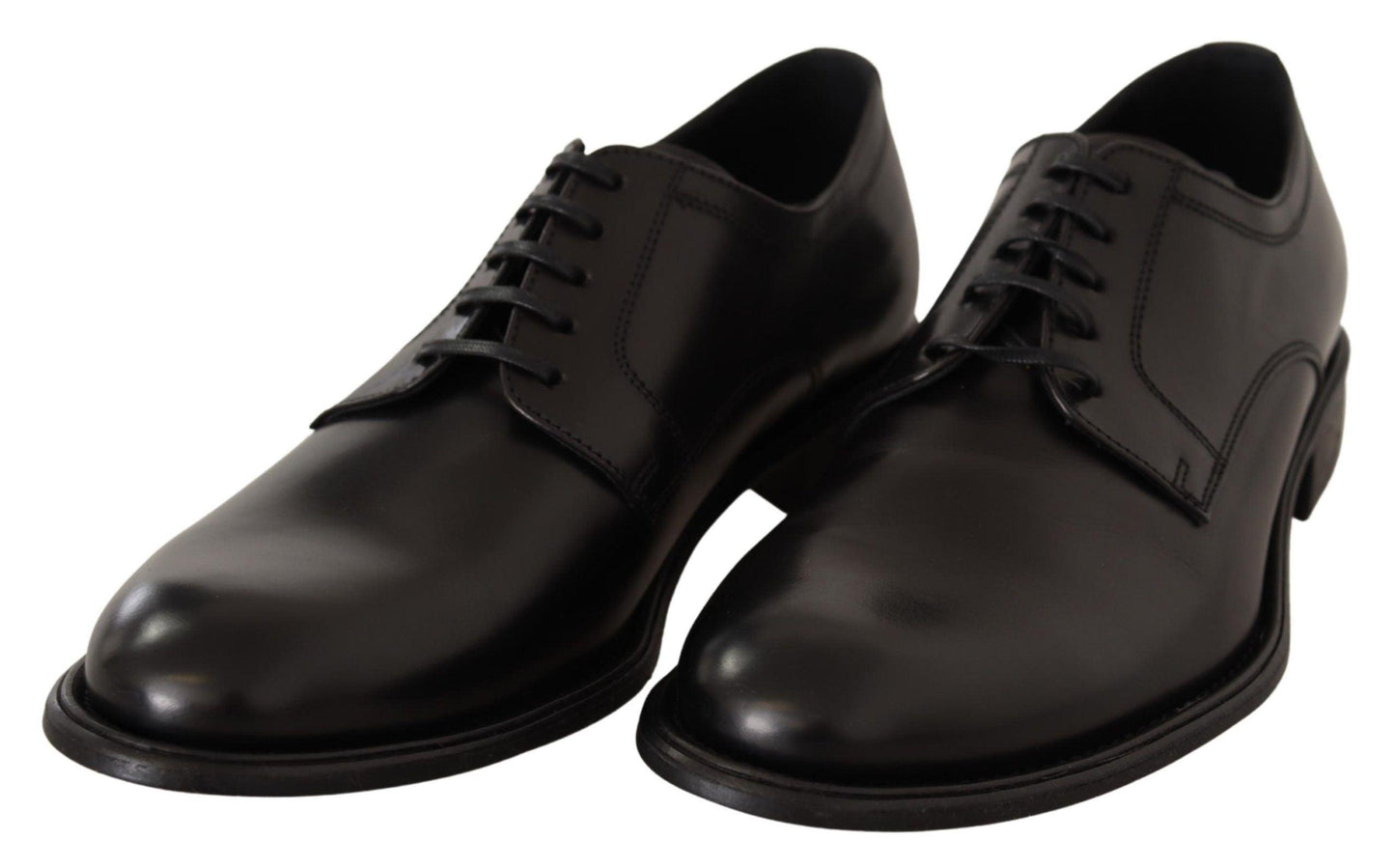 Dolce & Gabbana Elegant Black Leather Formal Derby Shoes - Arichezz.store