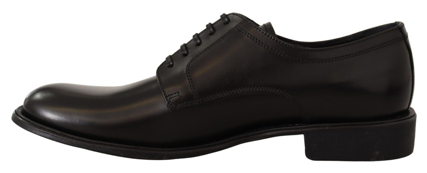 Dolce & Gabbana Elegant Black Leather Formal Derby Shoes - Arichezz.store