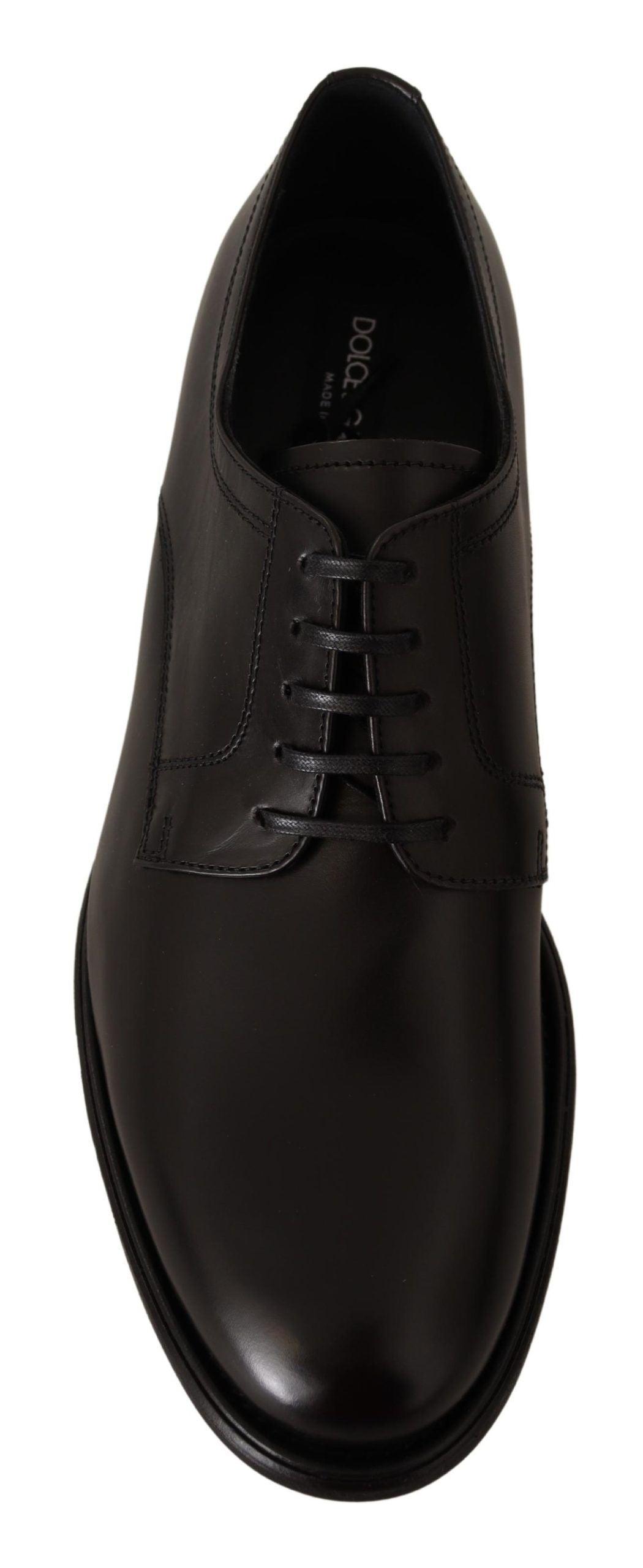 Dolce & Gabbana Elegant Black Leather Formal Derby Shoes - Arichezz.store