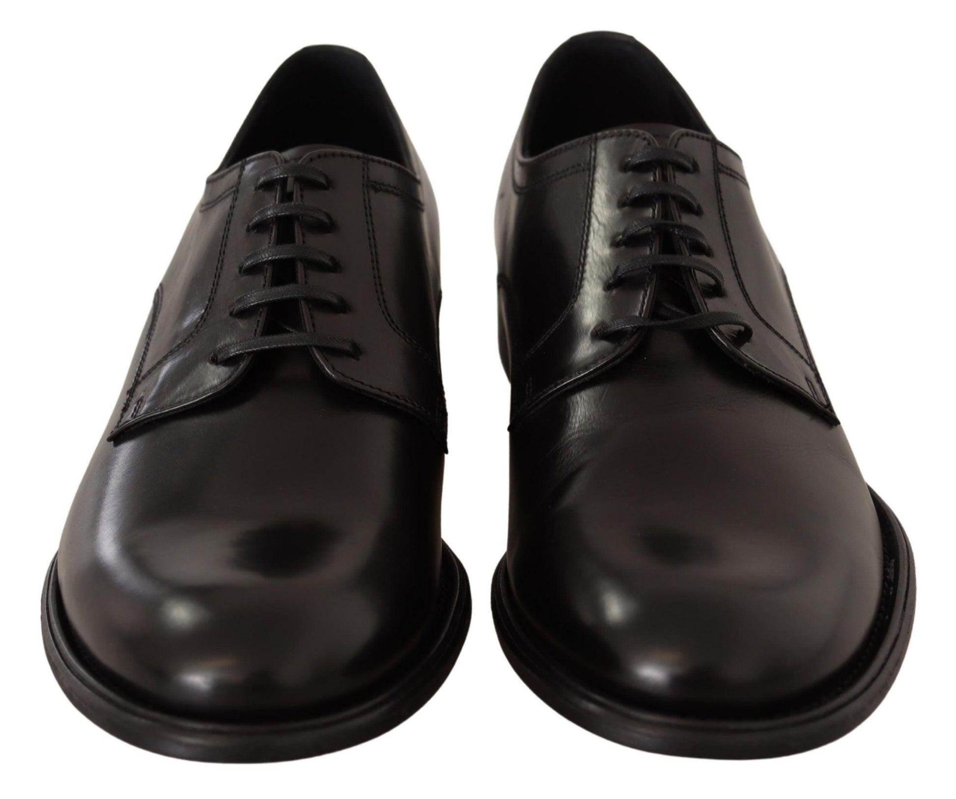 Dolce & Gabbana Elegant Black Leather Formal Derby Shoes - Arichezz.store