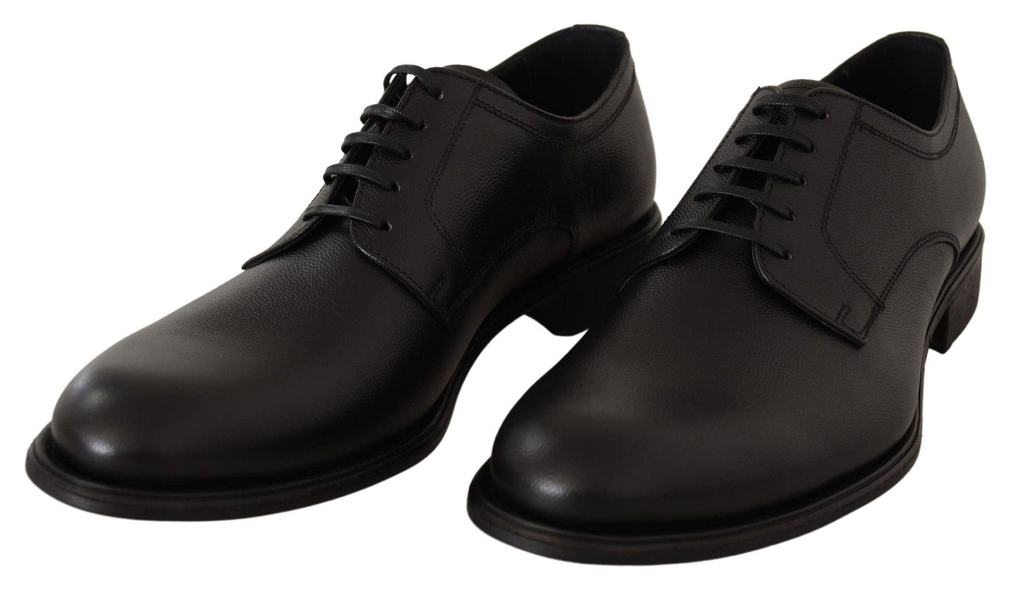 Dolce & Gabbana Elegant Black Leather Derby Shoes - Arichezz.store