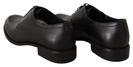 Dolce & Gabbana Elegant Black Leather Derby Shoes - Arichezz.store