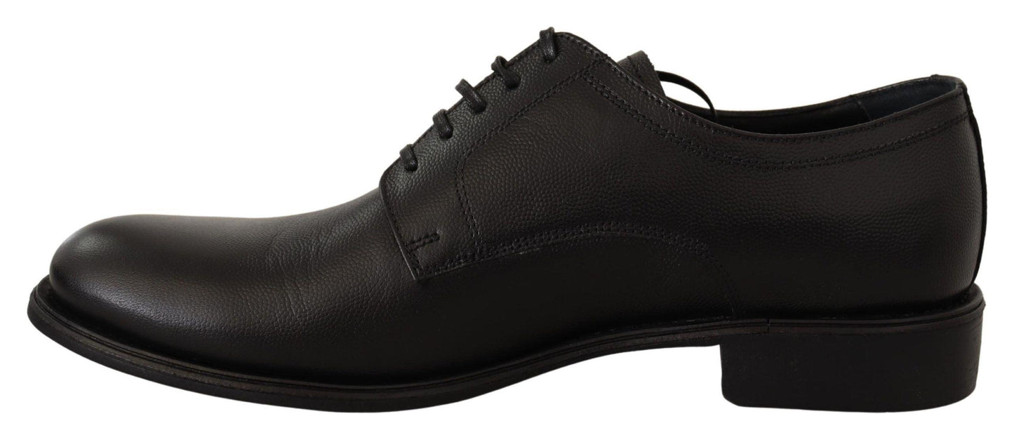 Dolce & Gabbana Elegant Black Leather Derby Shoes - Arichezz.store