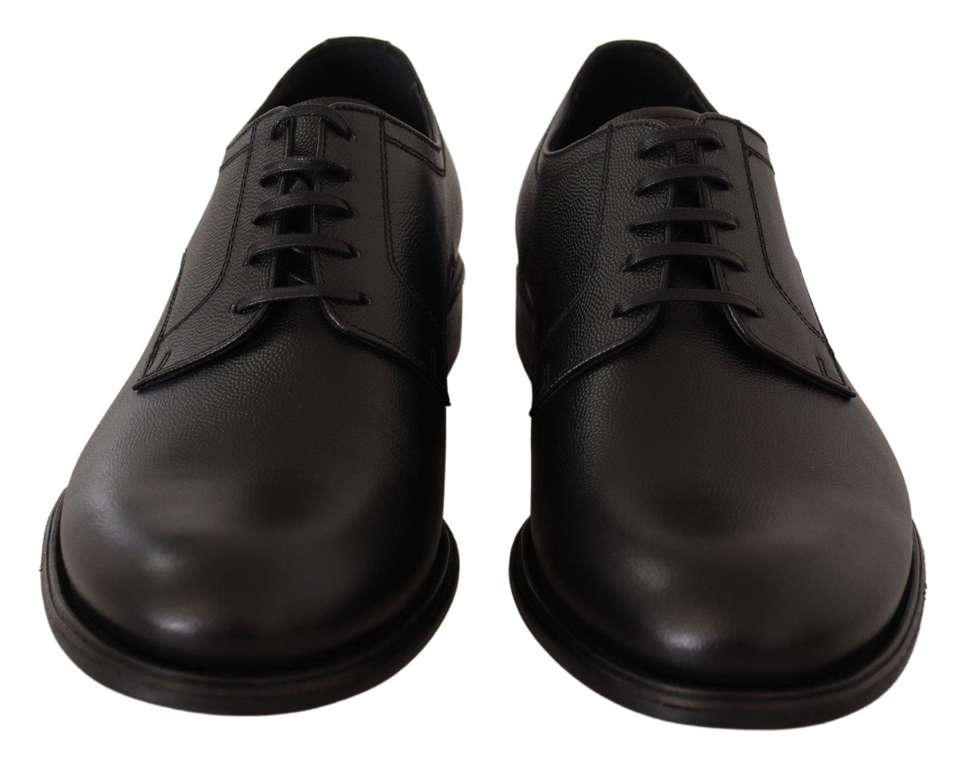 Dolce & Gabbana Elegant Black Leather Derby Shoes - Arichezz.store