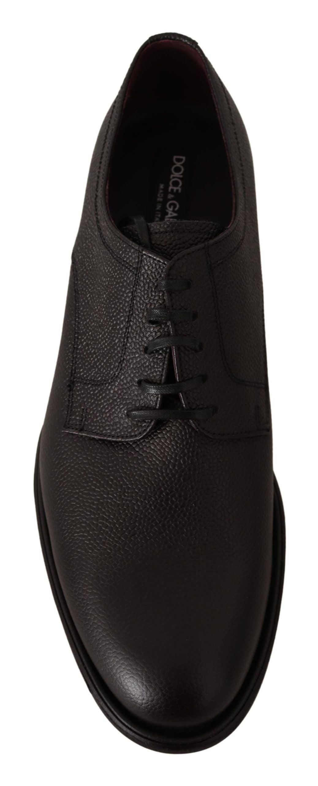 Dolce & Gabbana Elegant Black Leather Derby Dress Shoes - Arichezz.store