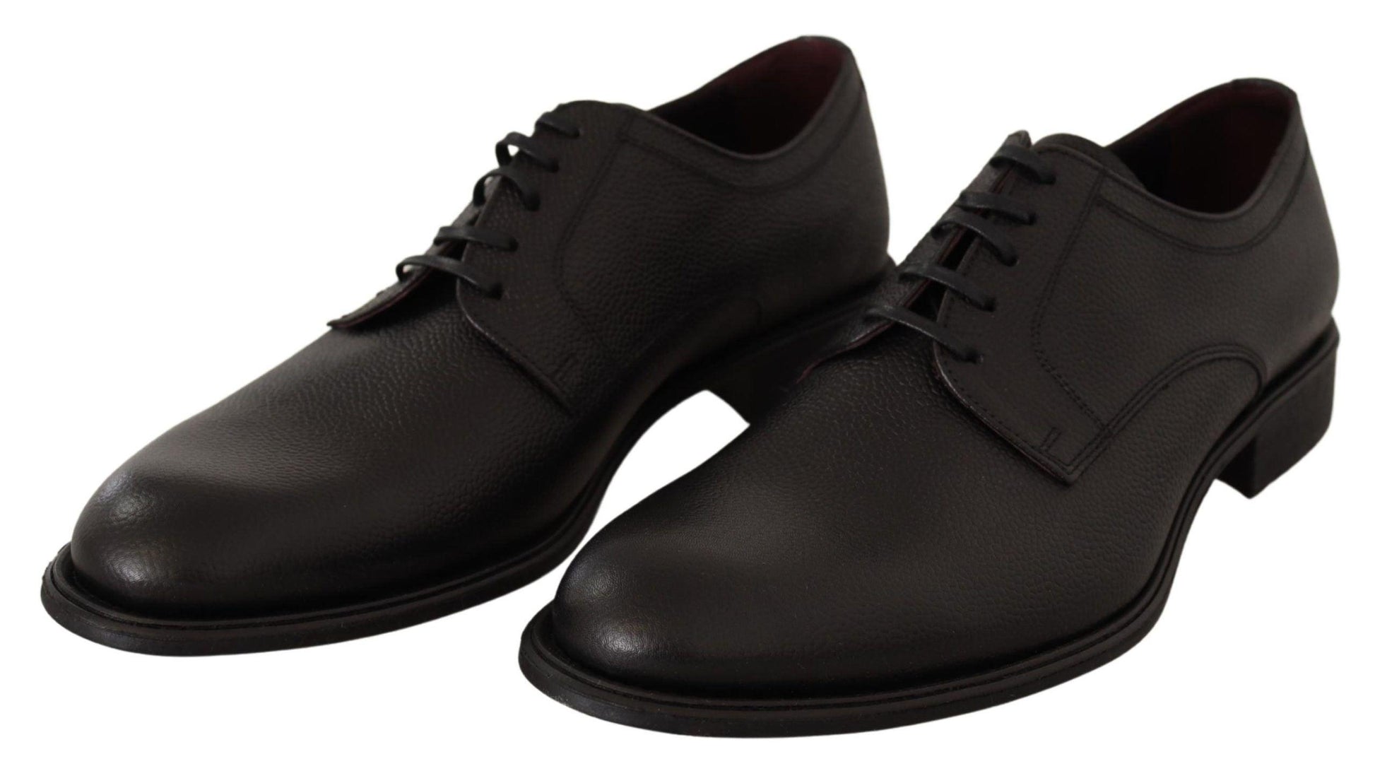 Dolce & Gabbana Elegant Black Leather Derby Dress Shoes - Arichezz.store