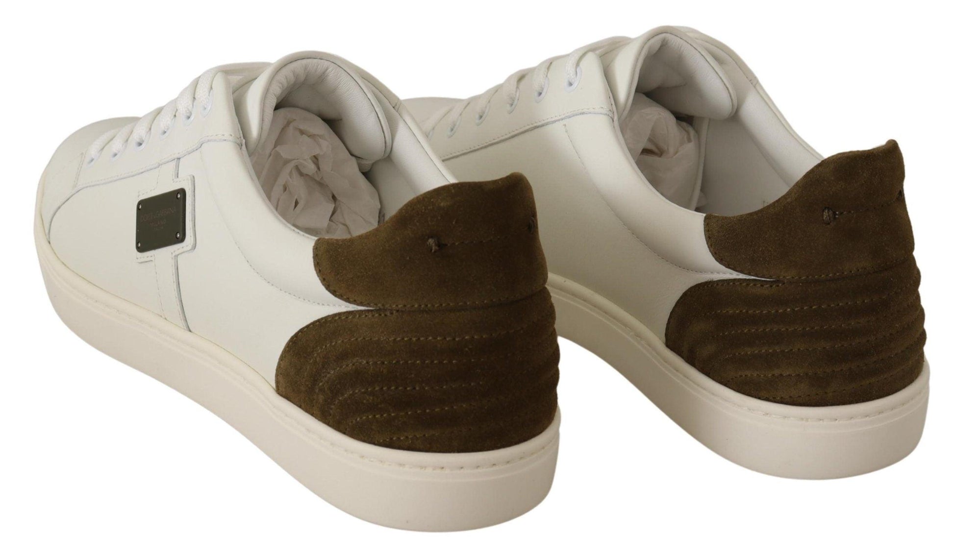 Dolce & Gabbana Chic White Leather Sneakers for Men - Arichezz.store