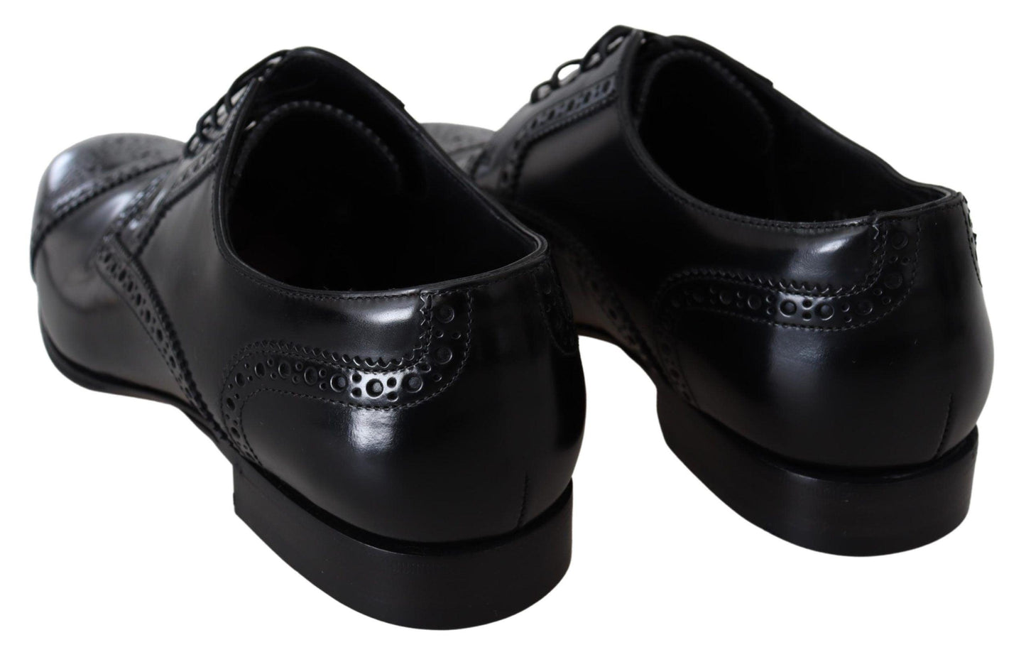 Dolce & Gabbana Elegant Black Leather Formal Derby Shoes - Arichezz.store