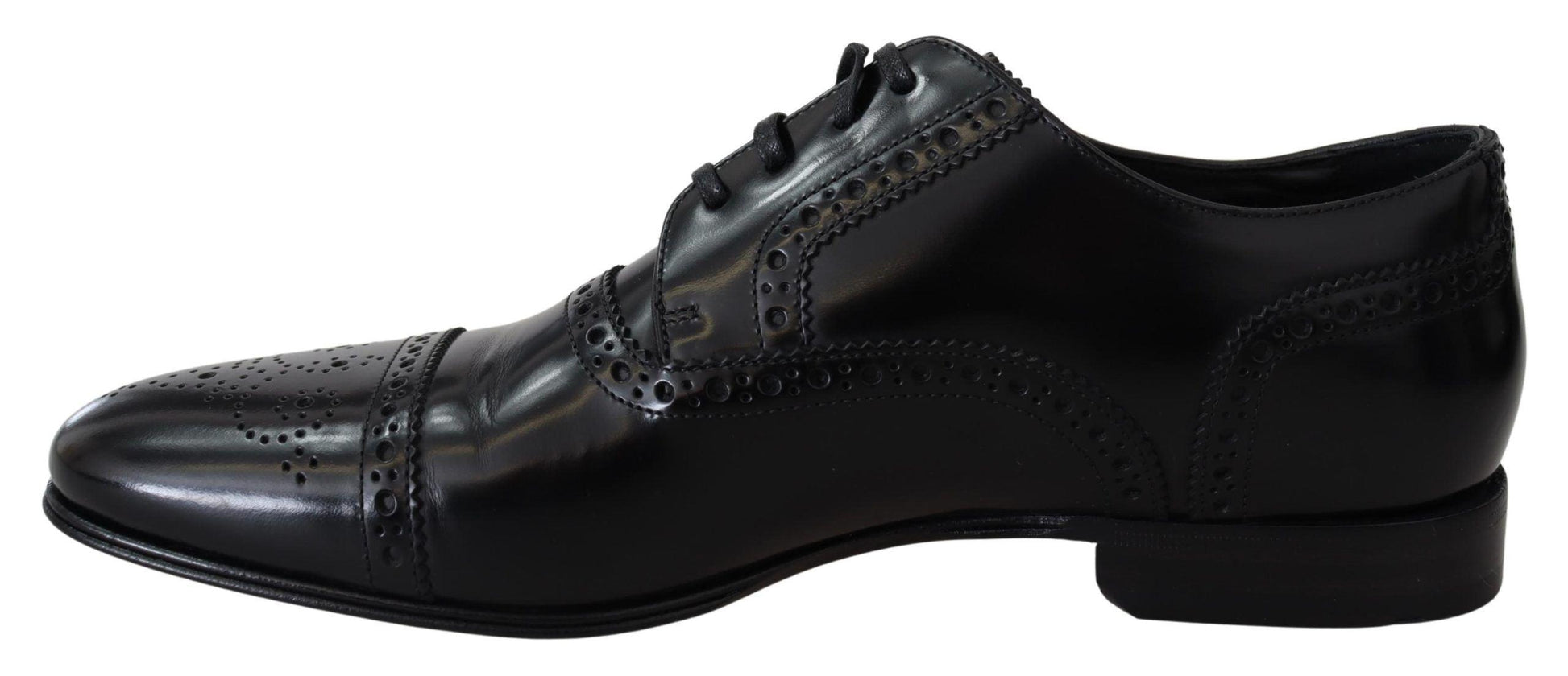 Dolce & Gabbana Elegant Black Leather Formal Derby Shoes - Arichezz.store