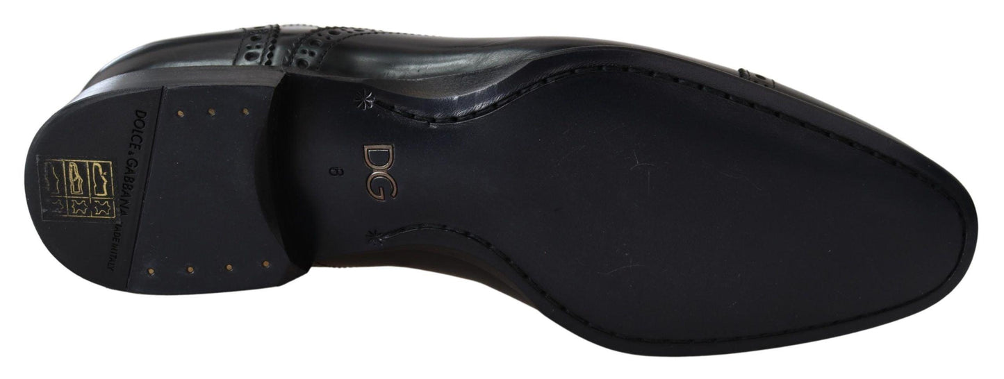 Dolce & Gabbana Elegant Black Leather Formal Derby Shoes - Arichezz.store