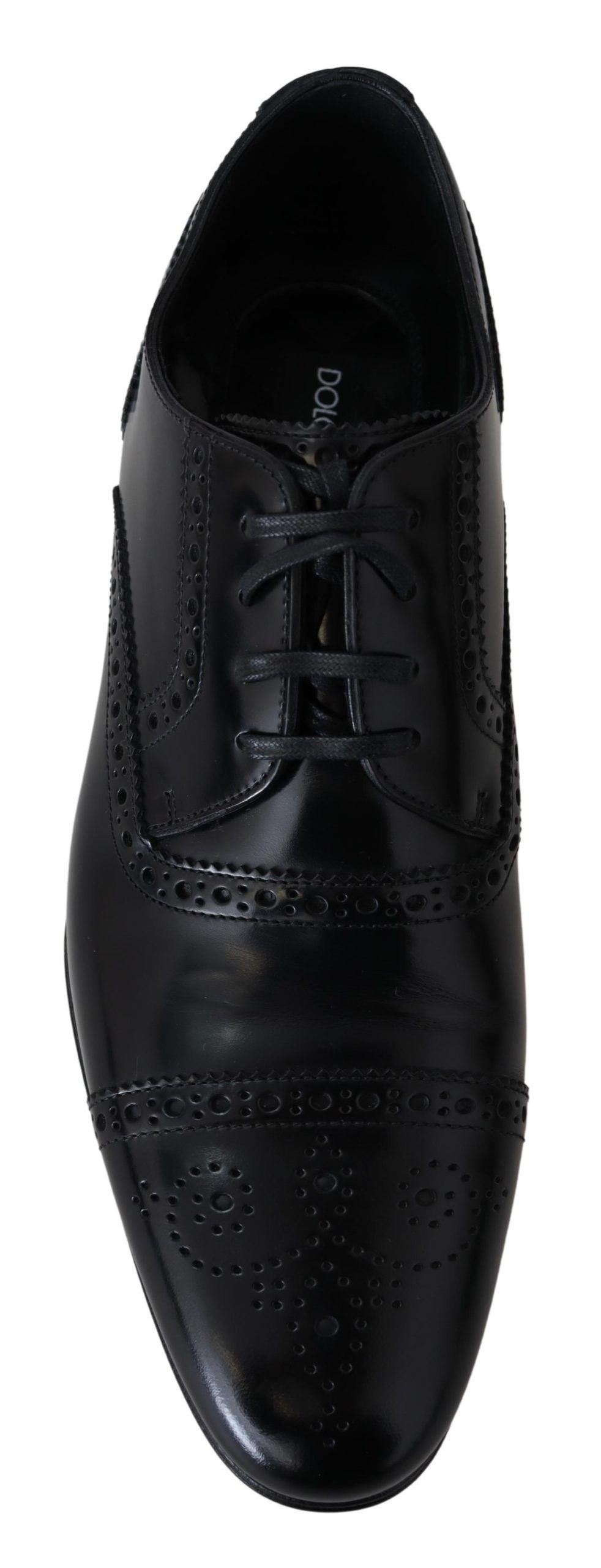 Dolce & Gabbana Elegant Black Leather Formal Derby Shoes - Arichezz.store