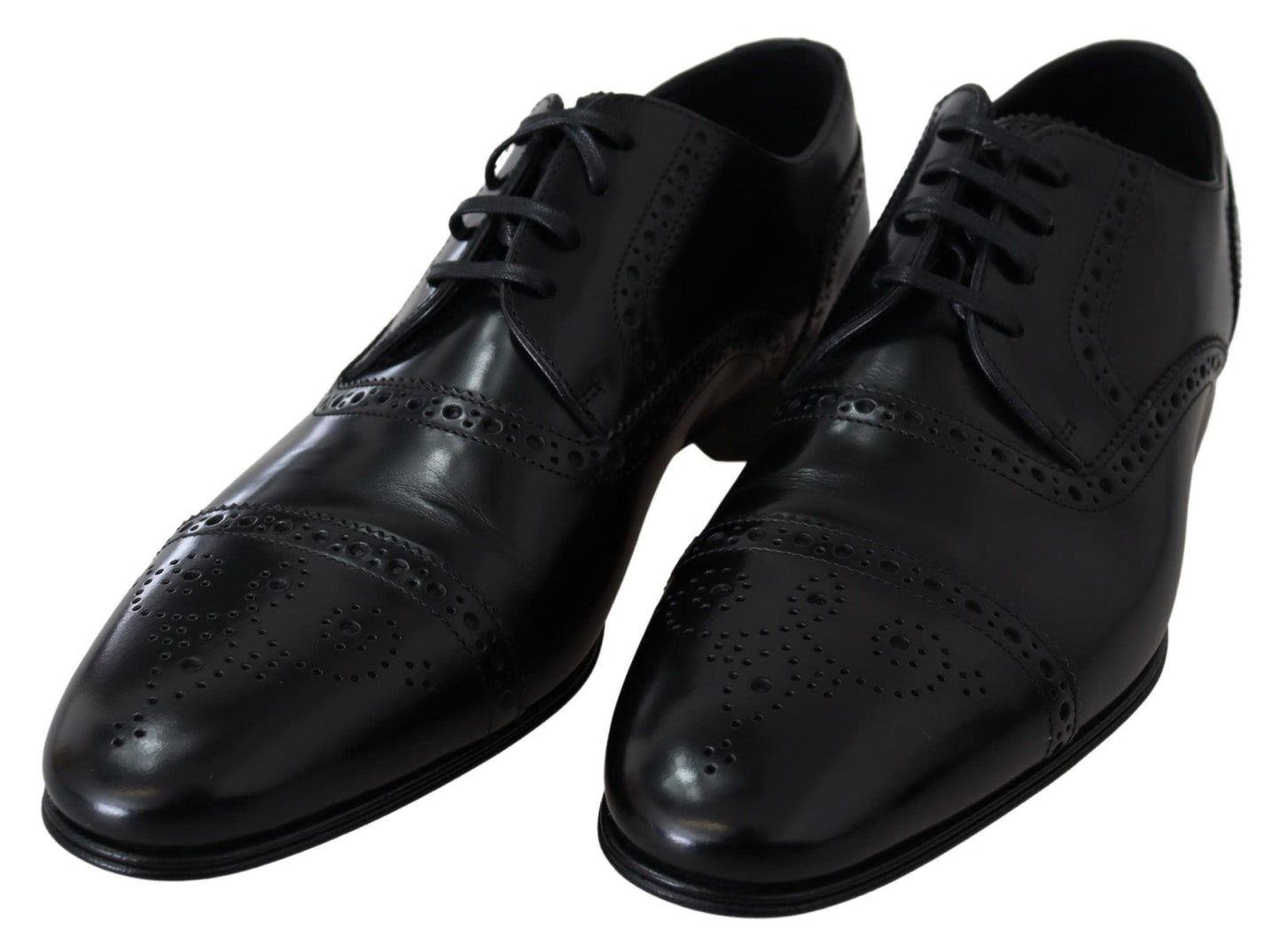 Dolce & Gabbana Elegant Black Leather Formal Derby Shoes - Arichezz.store