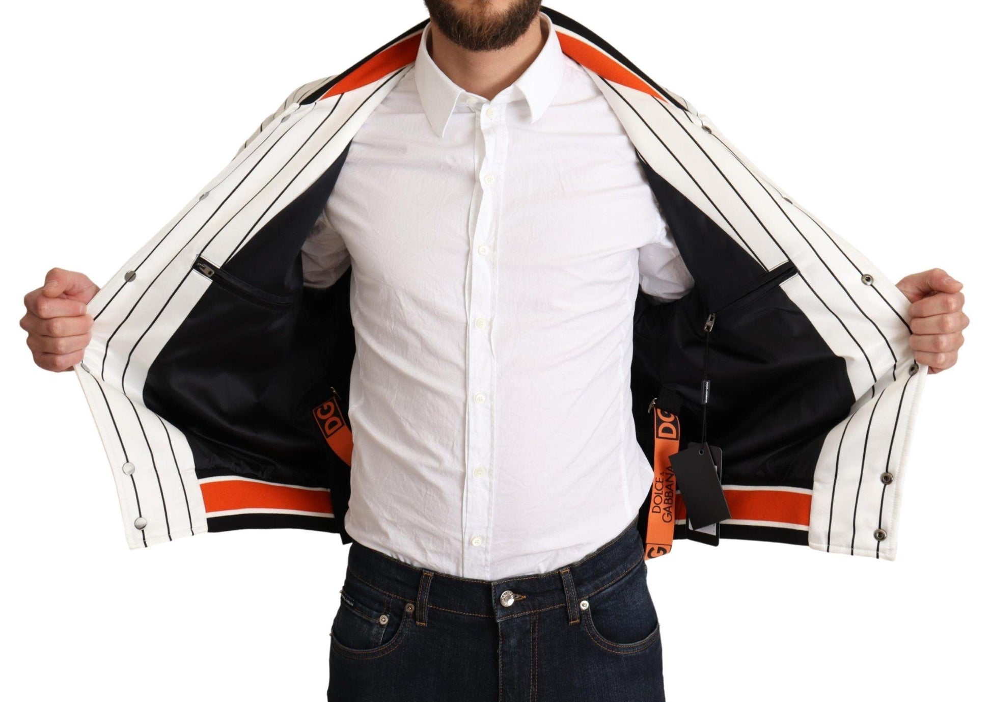 Dolce & Gabbana Regal Lion Bomber Jacket in White - Arichezz.store