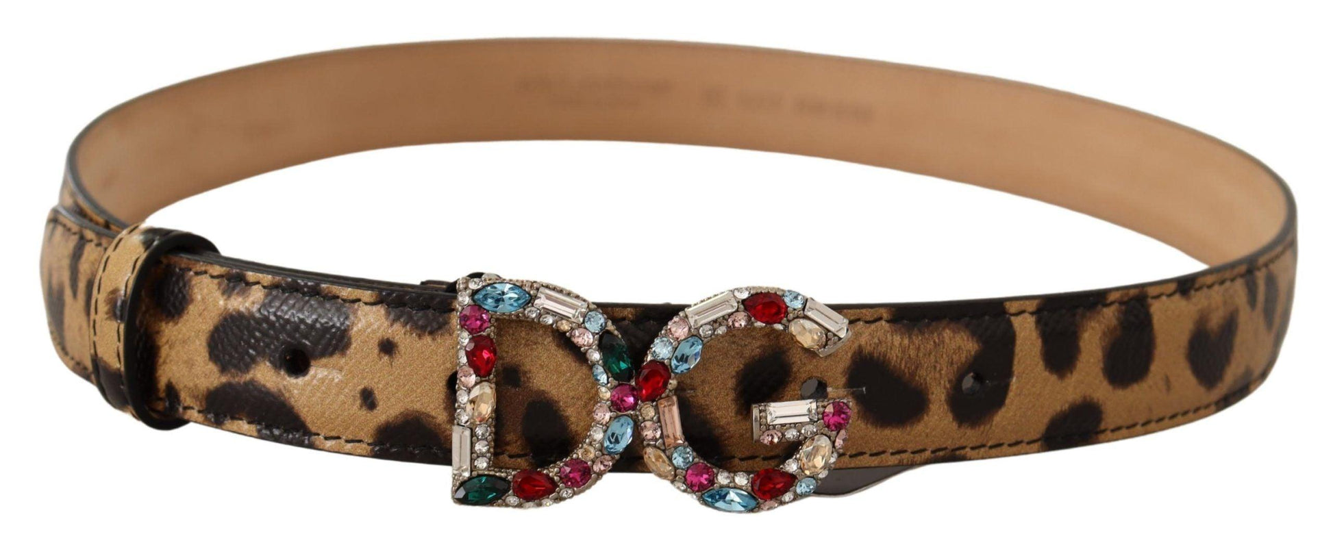 Dolce & Gabbana Elegant Crystal-Embellished Leopard Belt - Arichezz.store