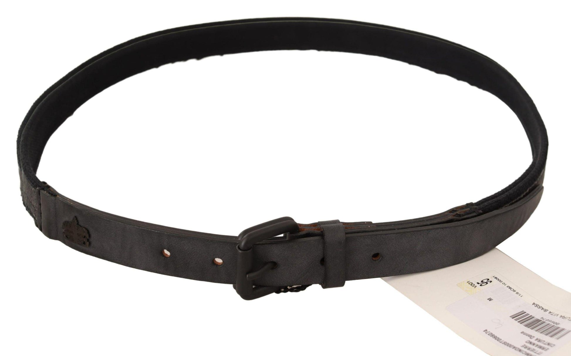 Ermanno Scervino Classic Black Leather Belt with Buckle Fastening - Arichezz.store