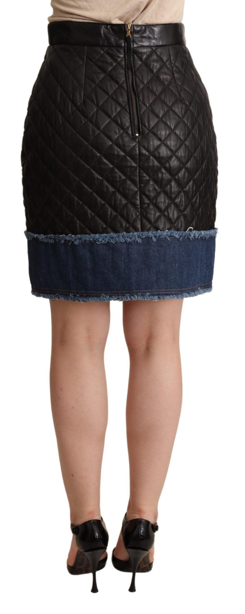 Dolce & Gabbana Sleek High-Waist Leather Mini Skirt - Arichezz.store