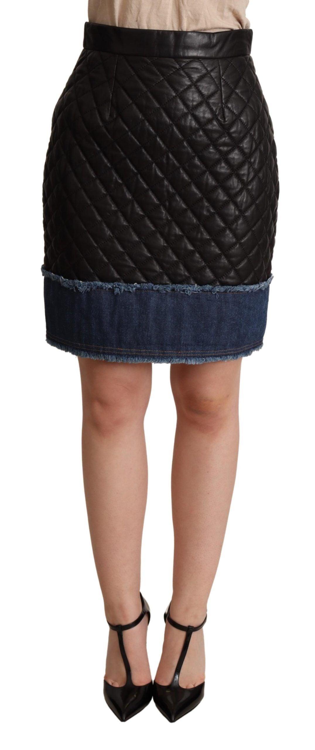 Dolce & Gabbana Sleek High-Waist Leather Mini Skirt - Arichezz.store