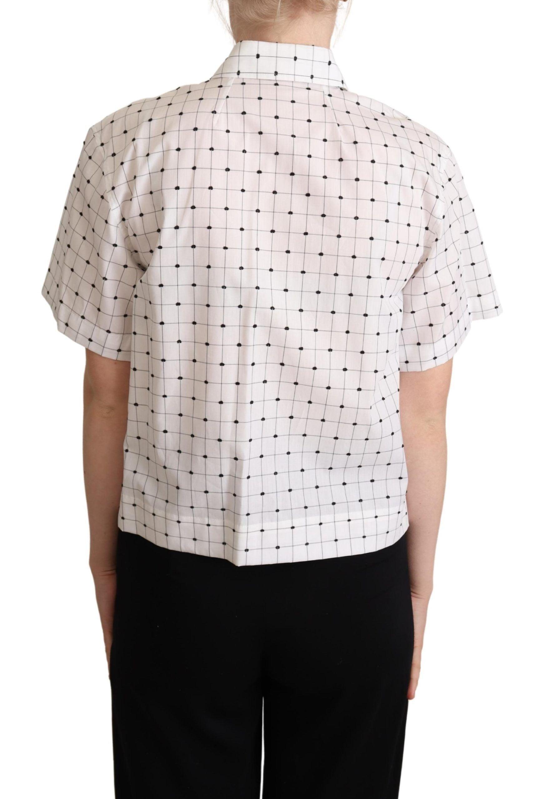 Dolce & Gabbana Chic Monochrome Polka Dot Polo Top - Arichezz.store