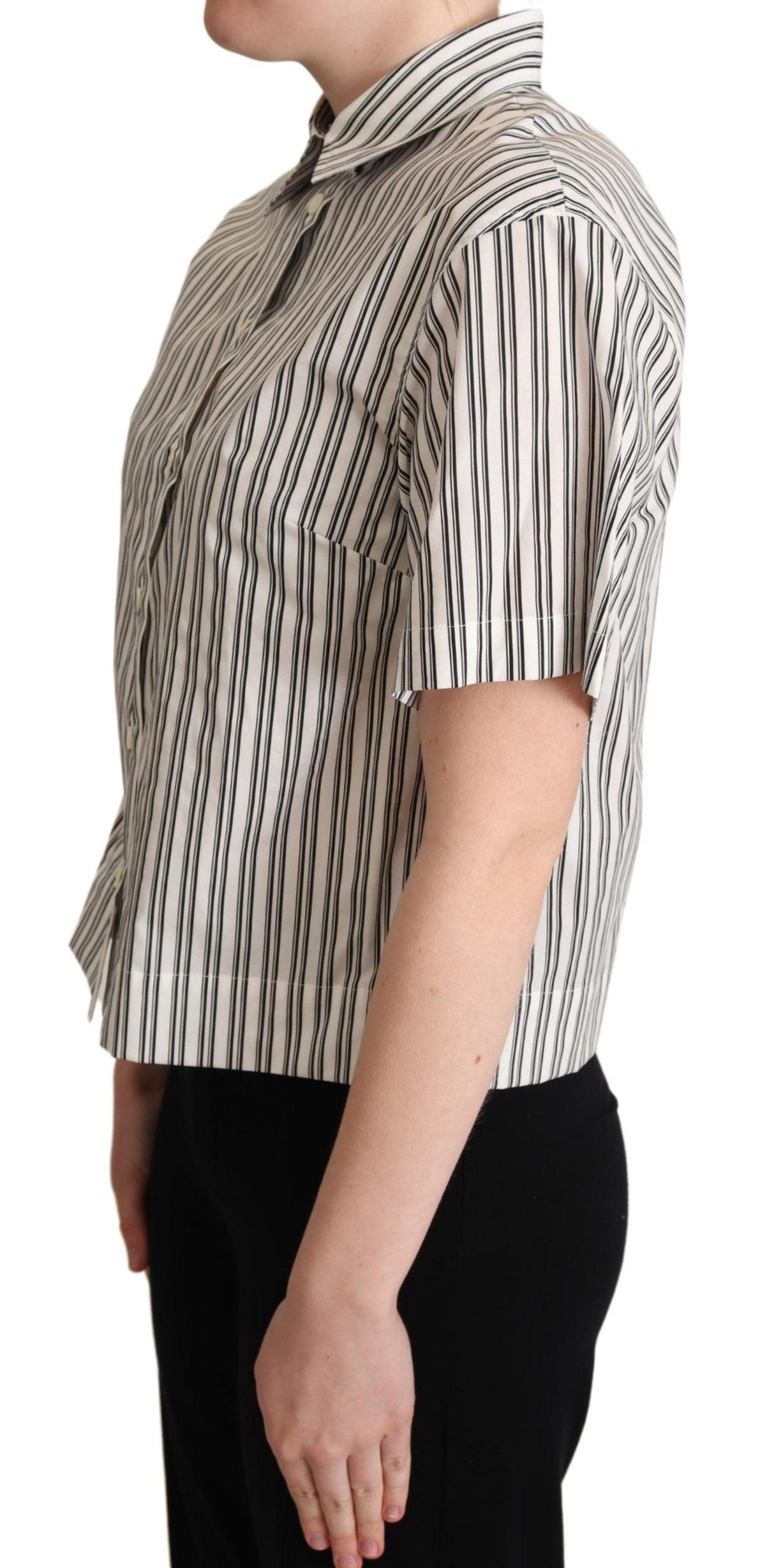 Dolce & Gabbana Elegant Striped Cotton Polo Top - Arichezz.store