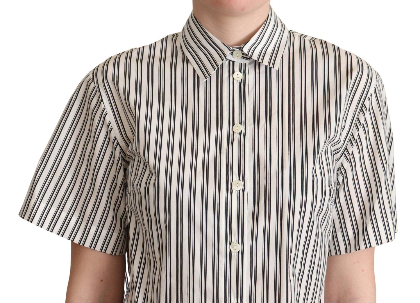 Dolce & Gabbana Elegant Striped Cotton Polo Top - Arichezz.store