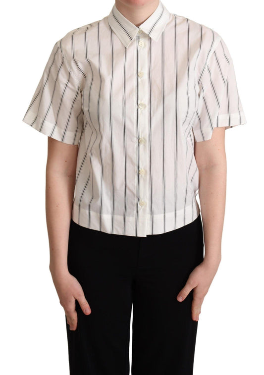 Dolce & Gabbana Elegant Striped Cotton Polo Top - Arichezz.store