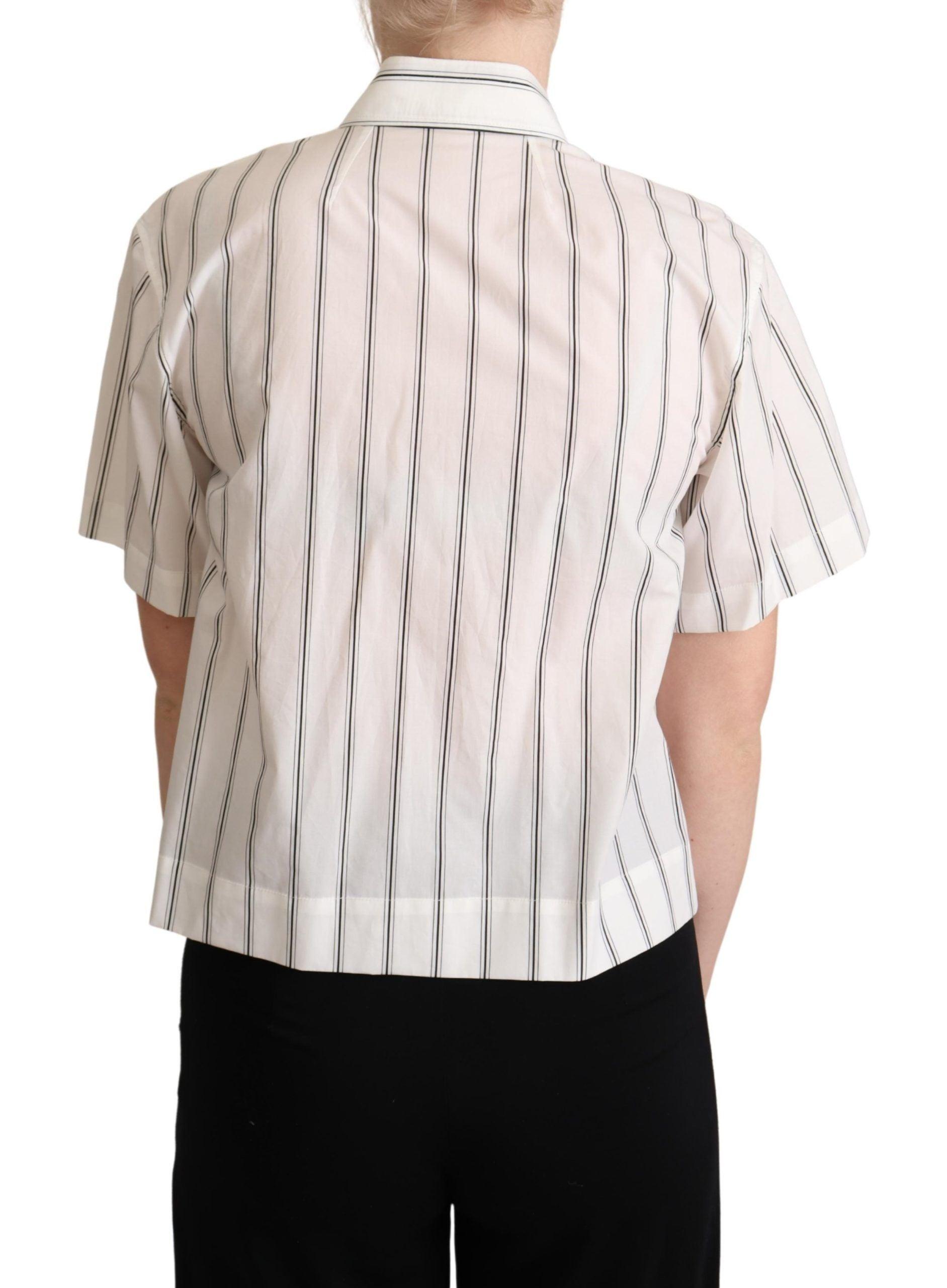 Dolce & Gabbana Elegant Striped Cotton Polo Top - Arichezz.store