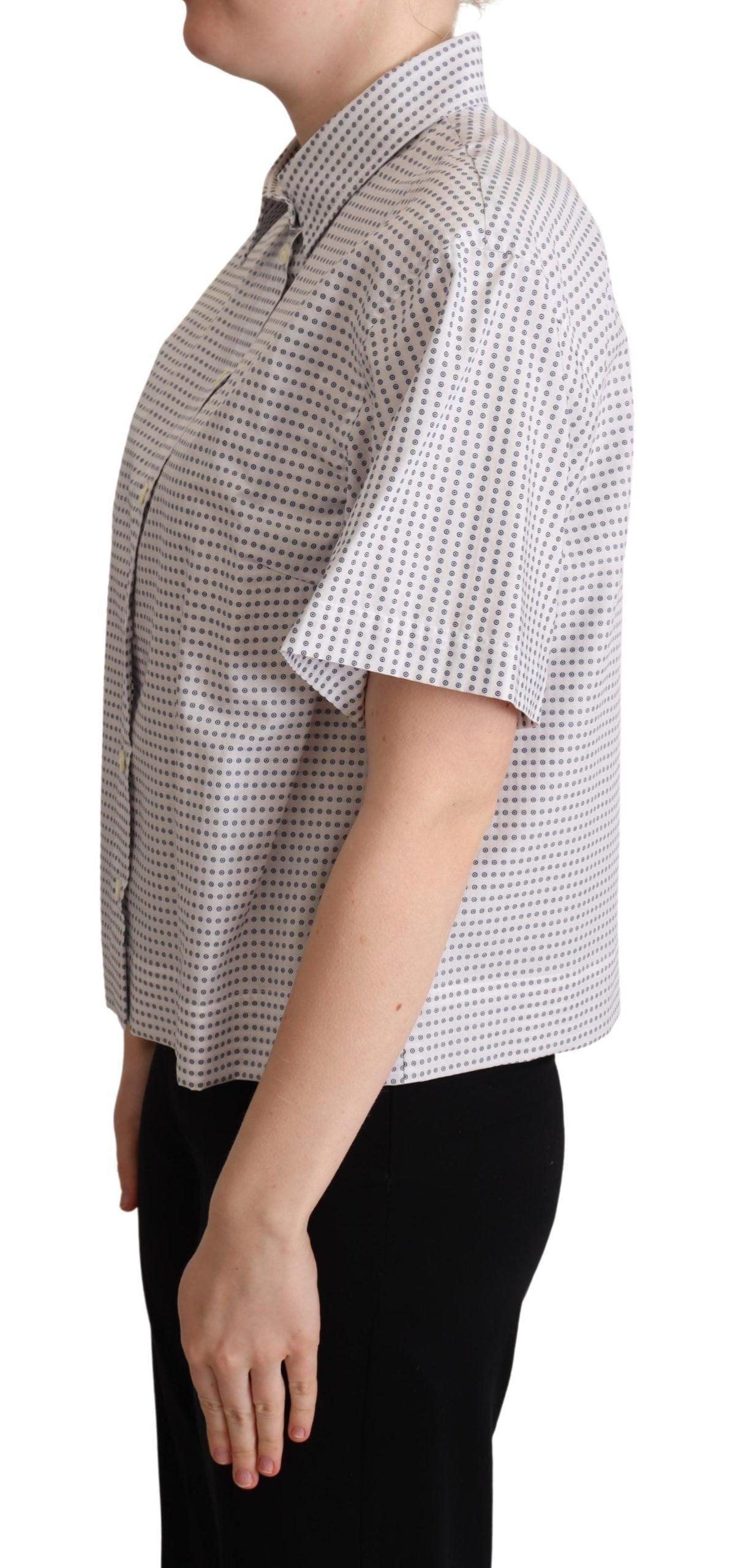 Dolce & Gabbana Elegant Polka Dots Collared Polo Top - Arichezz.store