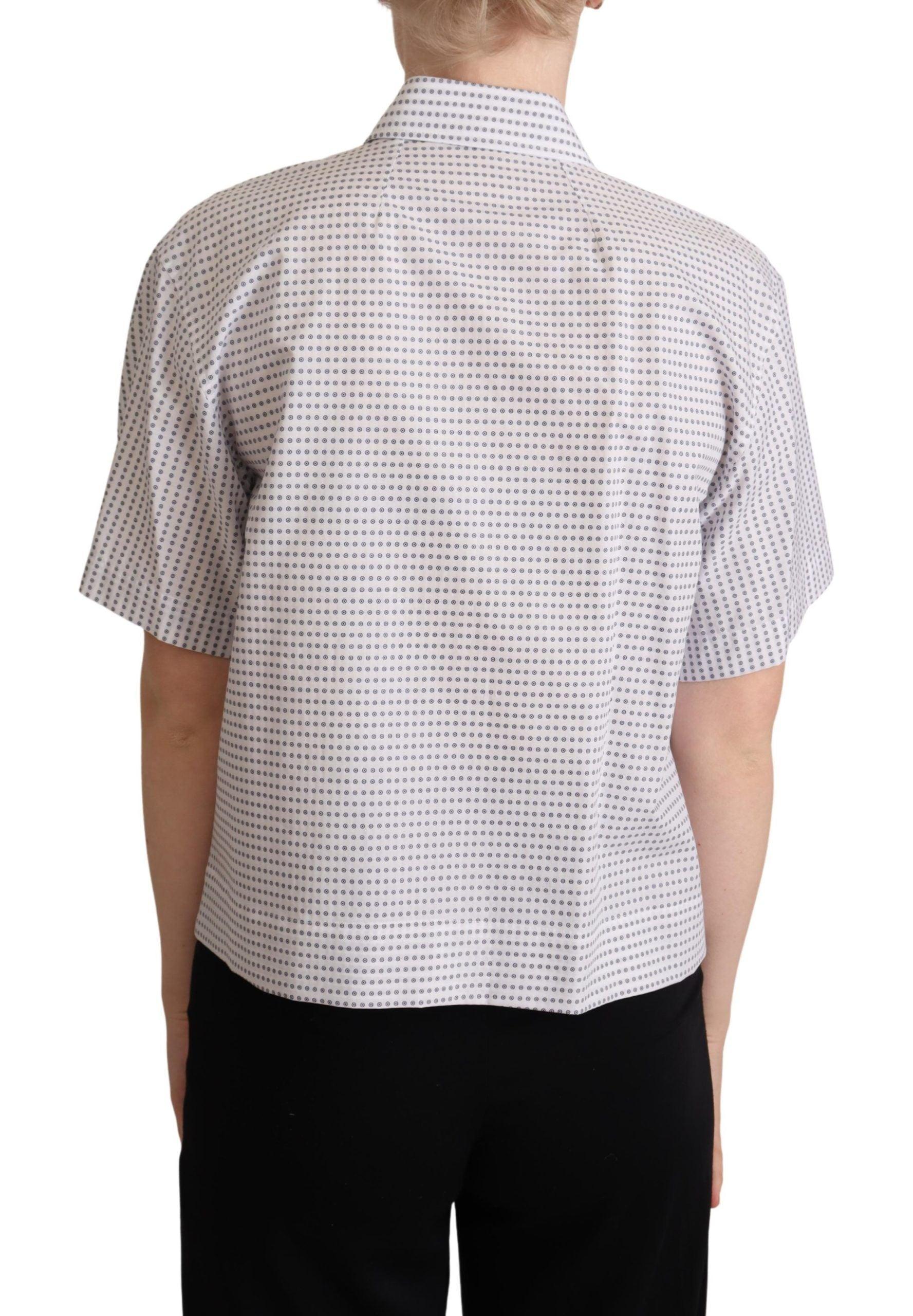 Dolce & Gabbana Elegant Polka Dots Collared Polo Top - Arichezz.store